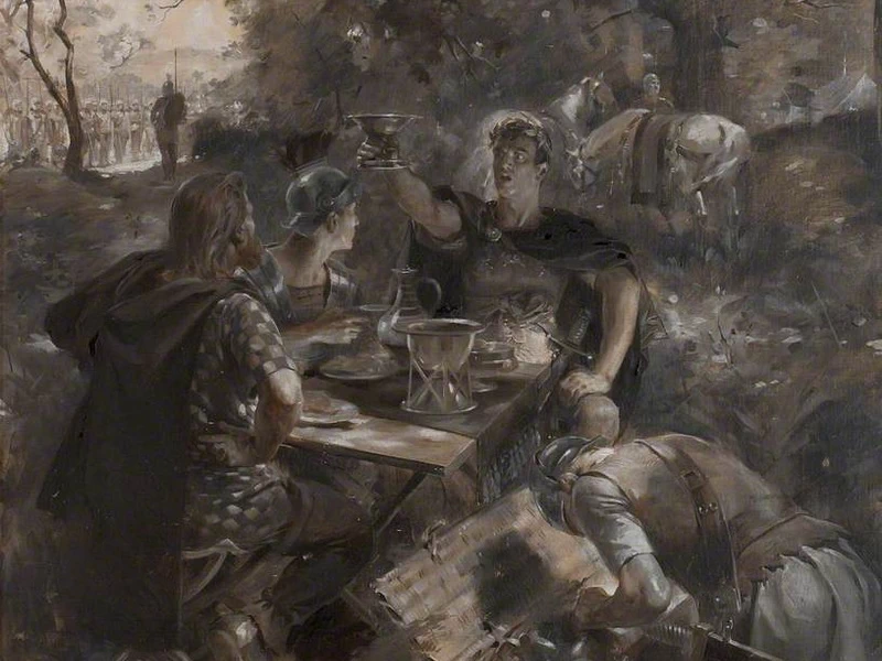 1861-Jean Alexandre Michel André Castaigne - Guerrieri che riposano sotto un albero